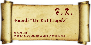 Husvéth Kalliopé névjegykártya